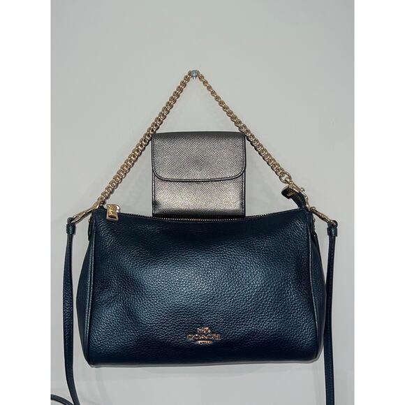 Coach Metallic Blue Crossbody & Glitter Tri-Fold Wallet – 2 Purses Set. Sale!! - Picture 9 of 10